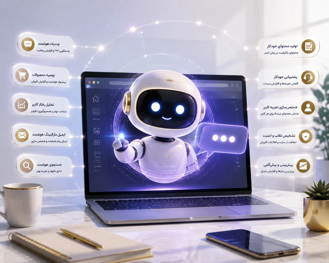 چگونه هوش مصنوعی را به سایت اضافه کنیم؟ ۱۰ کاربرد AI برای افزایش فروش، مشتری‌سازی و تجربه کاربر